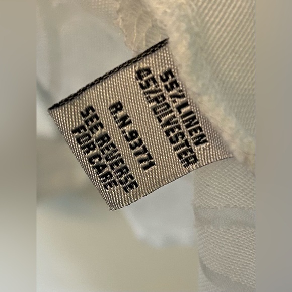 Emma G Lagenlook Duster Sz Medium White Sheer‎ Floral Linen Topper Coverup Tunic - Picture 5 of 6